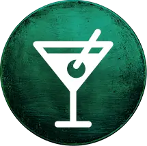 Cocktail icon for secret bar at Haunted Web Scream Park