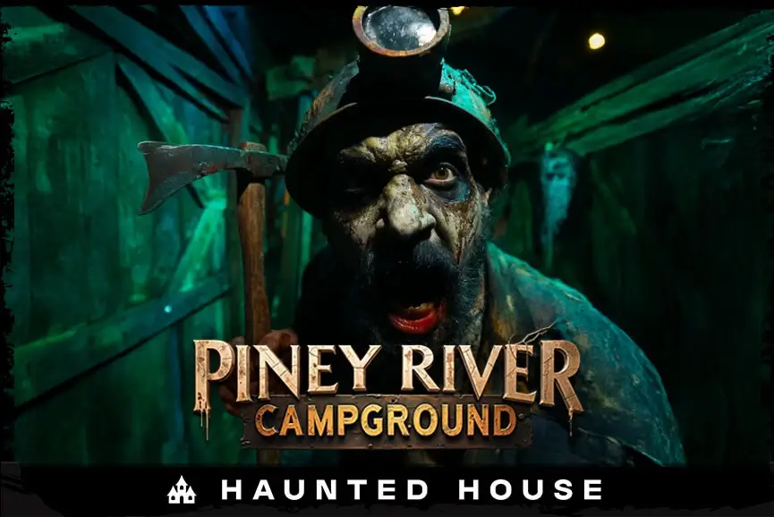 Haunted miner with lantern at River Campground